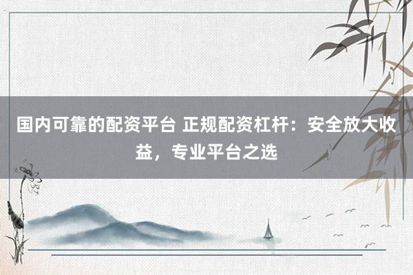 国内可靠的配资平台 正规配资杠杆：安全放大收益，专业平台之选