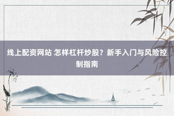 线上配资网站 怎样杠杆炒股？新手入门与风险控制指南