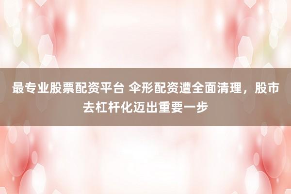 最专业股票配资平台 伞形配资遭全面清理，股市去杠杆化迈出重要一步