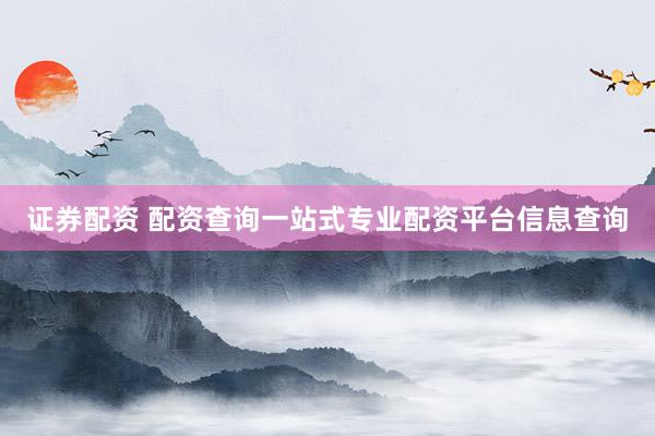 证券配资 配资查询一站式专业配资平台信息查询