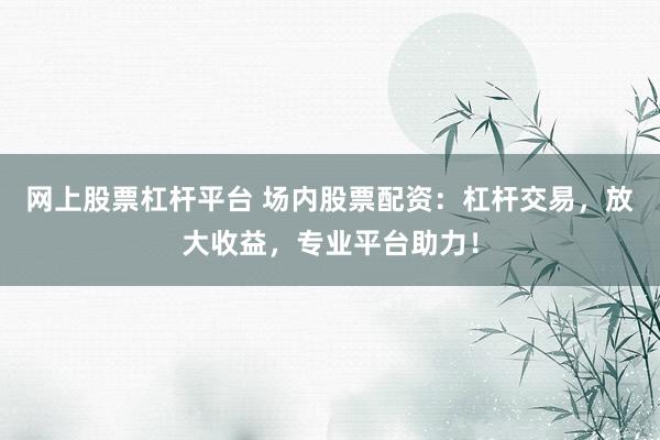 网上股票杠杆平台 场内股票配资：杠杆交易，放大收益，专业平台助力！