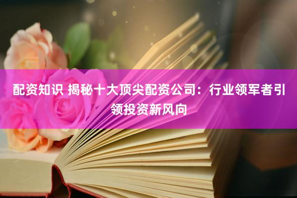 配资知识 揭秘十大顶尖配资公司：行业领军者引领投资新风向