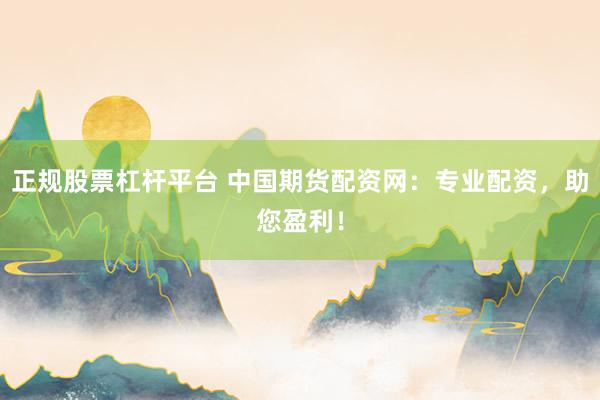 正规股票杠杆平台 中国期货配资网:专业配资,助您盈利!