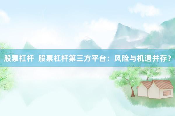 股票扛杆  股票杠杆第三方平台：风险与机遇并存？