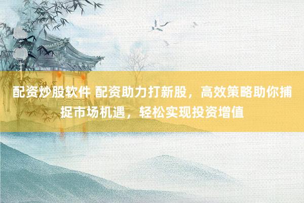 配资炒股软件 配资助力打新股，高效策略助你捕捉市场机遇，轻松实现投资增值